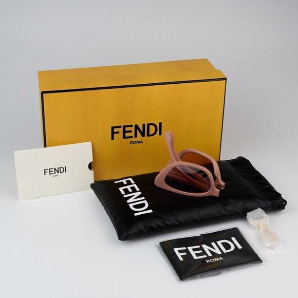 NEW Fendi FE40089I 72U FOLDING Pink Mirror Pattern Women Cat Eye Sunglasses - Picture 13 of 14